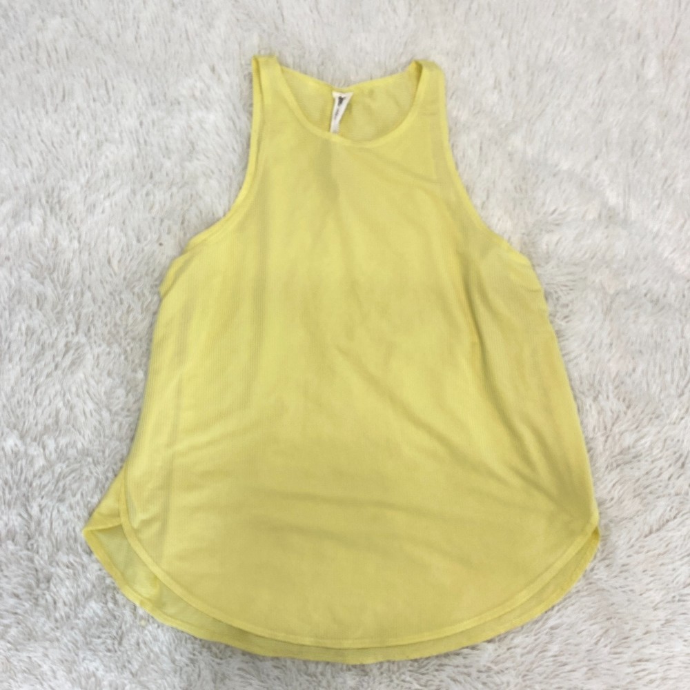 Fabletics Pale Yellow Athletic Running Yoga Gym Tank Top Size Small